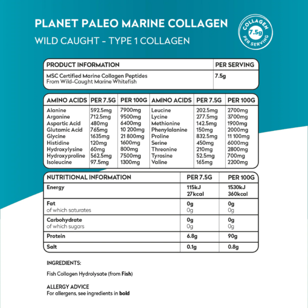 Planet Paleo Marine Collagen Kalakollageeni (MSC-sertifioitu)