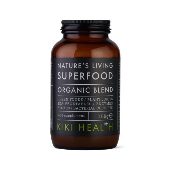 Kiki Nature's Living Superfood -viherjauhe yhdistää 34 huolellisesti valittua kylmäpuristettua ainesosaa.