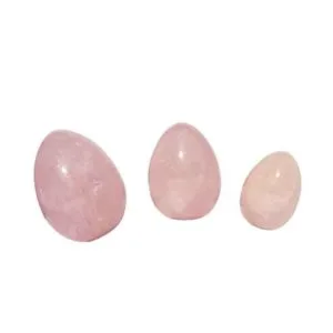Gemstone Yoni Kivet 3 kpl Setti Ruusukvartsi