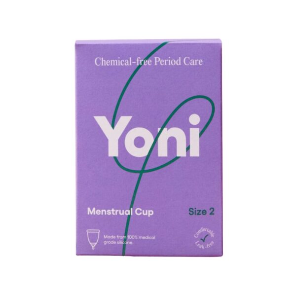 Yoni Kuukautiskuppi koko 2 on hypoallergeeninen ja lateksivapaa