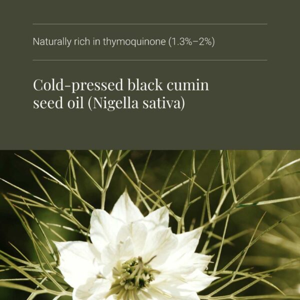 Kiki Health Black Seed Oil on puhdas ja ravitseva öljy, joka on peräisin Nigella Sativa -kasvin siemenistä.