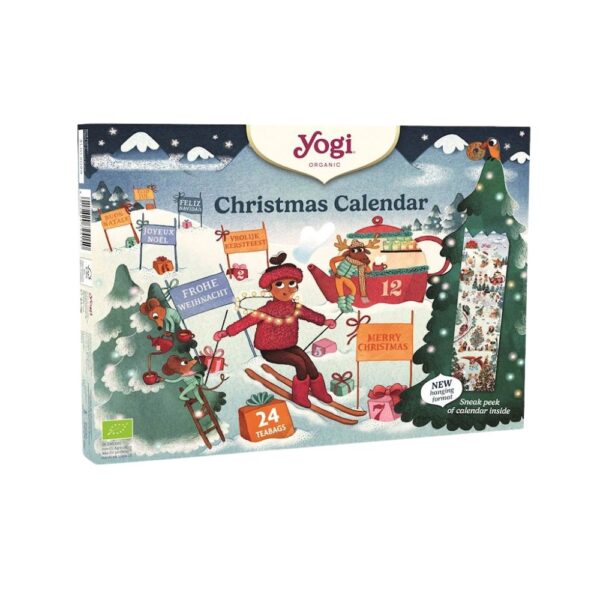 Yogi Tea luomu teekalenteri, jossa 24 teepussia. Uusi ripustettava joulukalenterimalli!