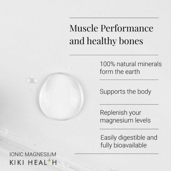 Kiki Ionic Magnesium on nestemäinen mineraalivalmiste, joka sisältää magnesiumia ionisoidussa, hyvin biosaatavassa muodossa.