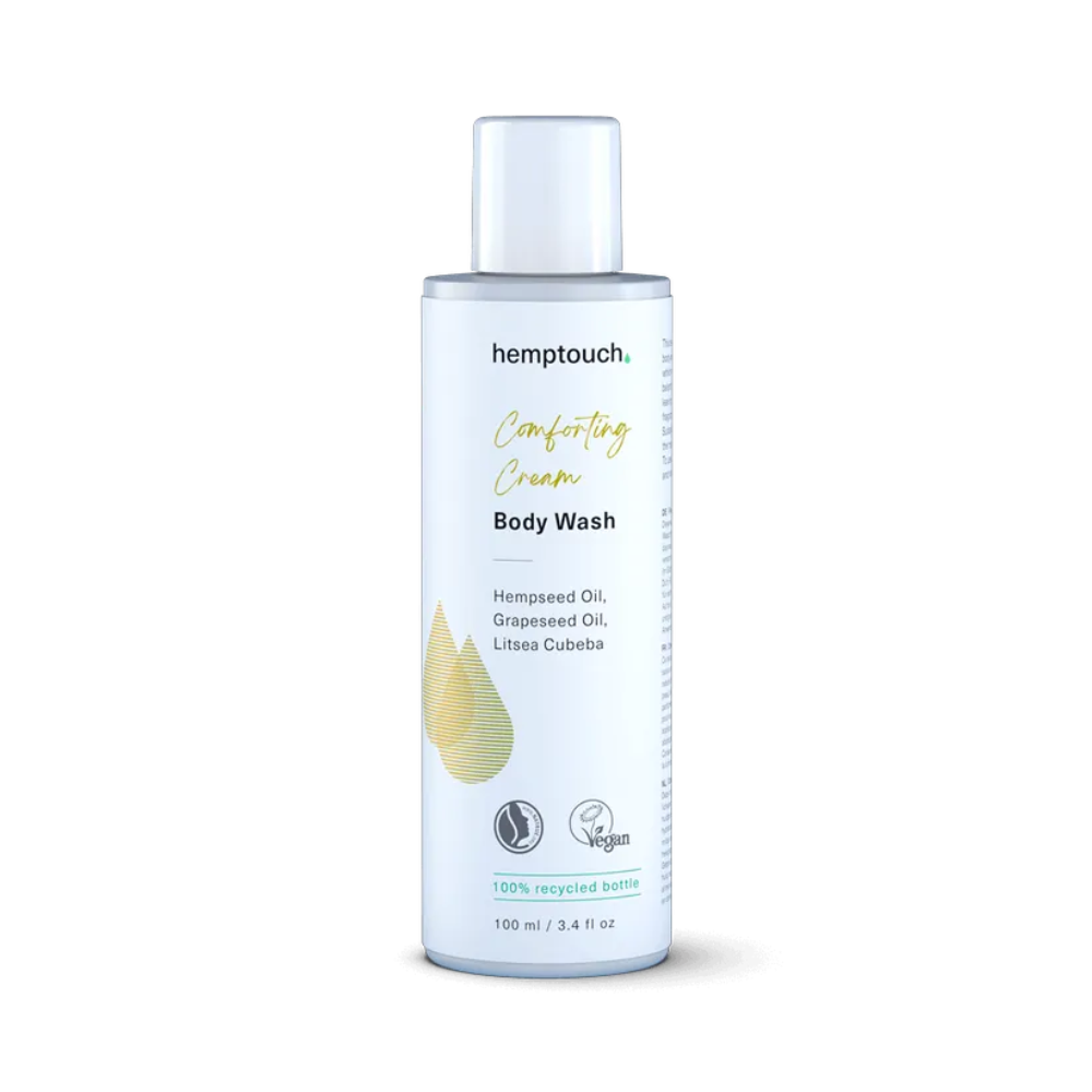 Hemptouch Comforting Cream Body Wash on hampunsiemenöljyä sisältävä rauhoittava herkän ihon suihkugeeli