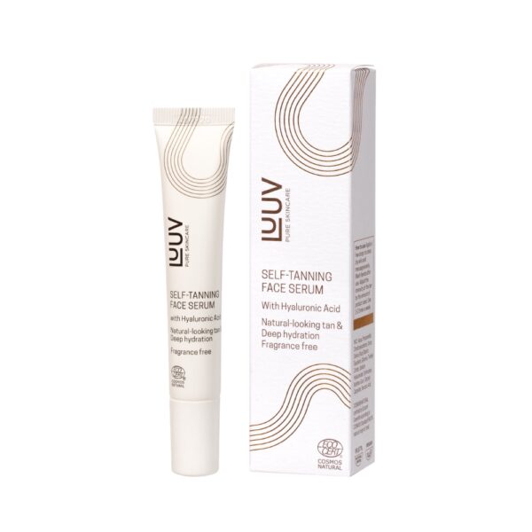 Luuv Self-Tanning Face Serum on tuoksuton itseruskettava seerumi, joka antaa kasvoillesi luonnollisen ja hehkuvan kauniin päivetyksen.