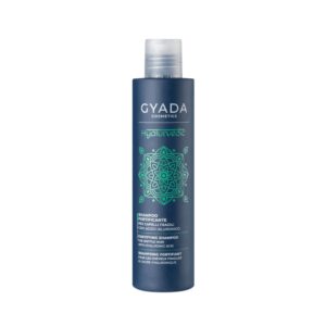 Vahvista ja elvytä hiuksesi Gyada Hyalurvedic vahvistavalla shampoolla! Tämä ayurvedinen shampoo sisältää sarviapilaa, macaa ja cassiaa.