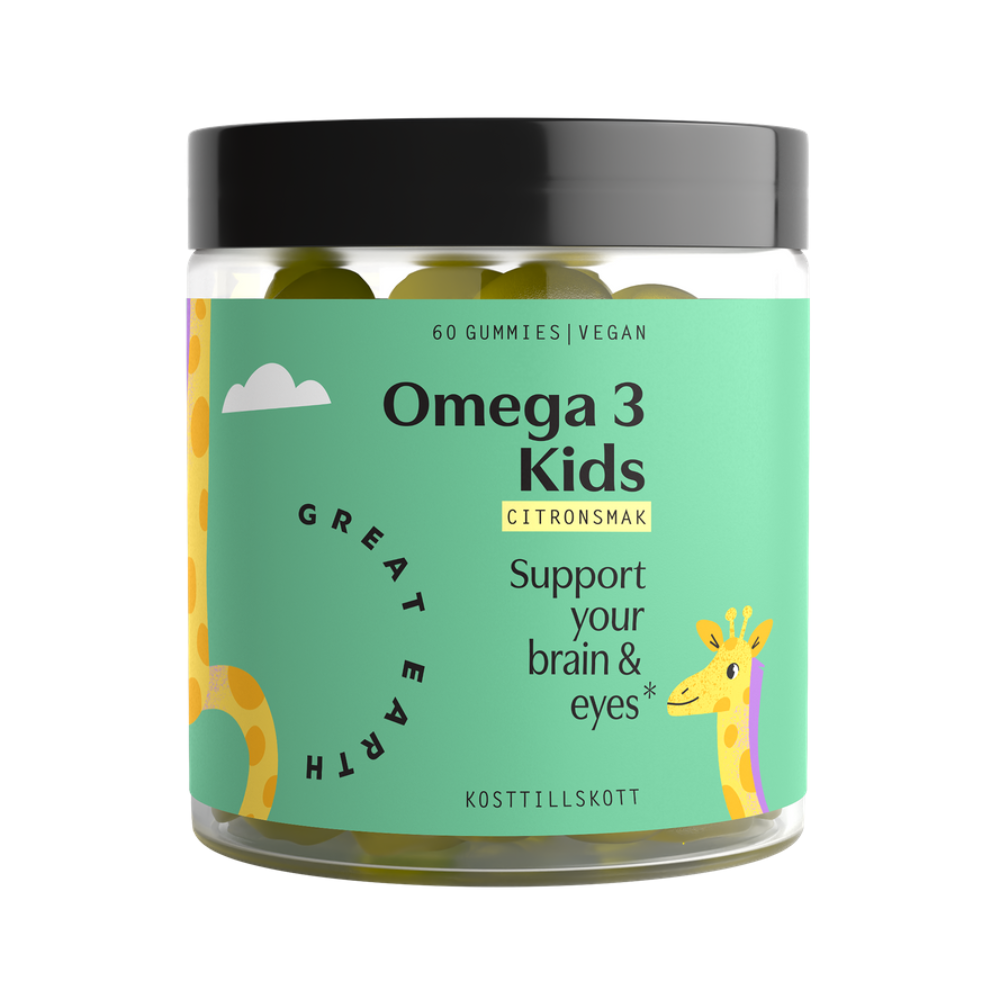 Great Earth Omega 3 Kids on lasten oma vegaaninen pureskeltava omegavalmiste