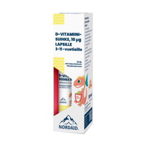 Helppokäyttöinen ja vatsaystävällinen Nordaid D-vitamiini 3-11-vuotiaille lapsille