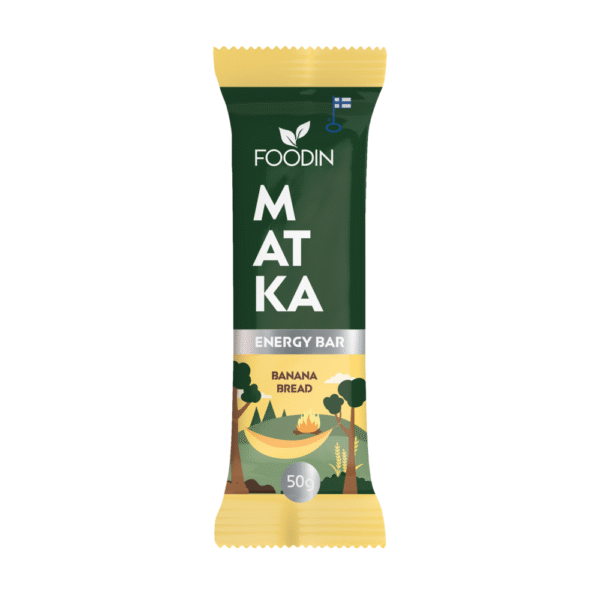 MATKA Energy Bar Banana Bread on herkullinen ja terveellinen välipalapatukka