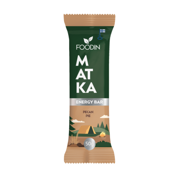 MATKA Energy Pecan Pie on herkullinen pekaanipiirakan makuinen välipalapatukka