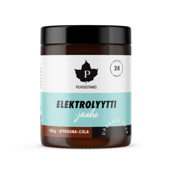 Puhdistamo elektrolyyttijauhe sitruuna-cola on herkullinen tehonesteyttäjä