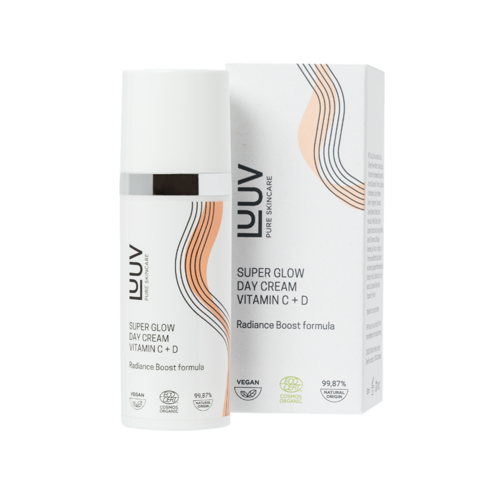 Super Glow Vitamin C+D -päivävoide aktivoi ihon omaa D-vitamiinin tuotantoa