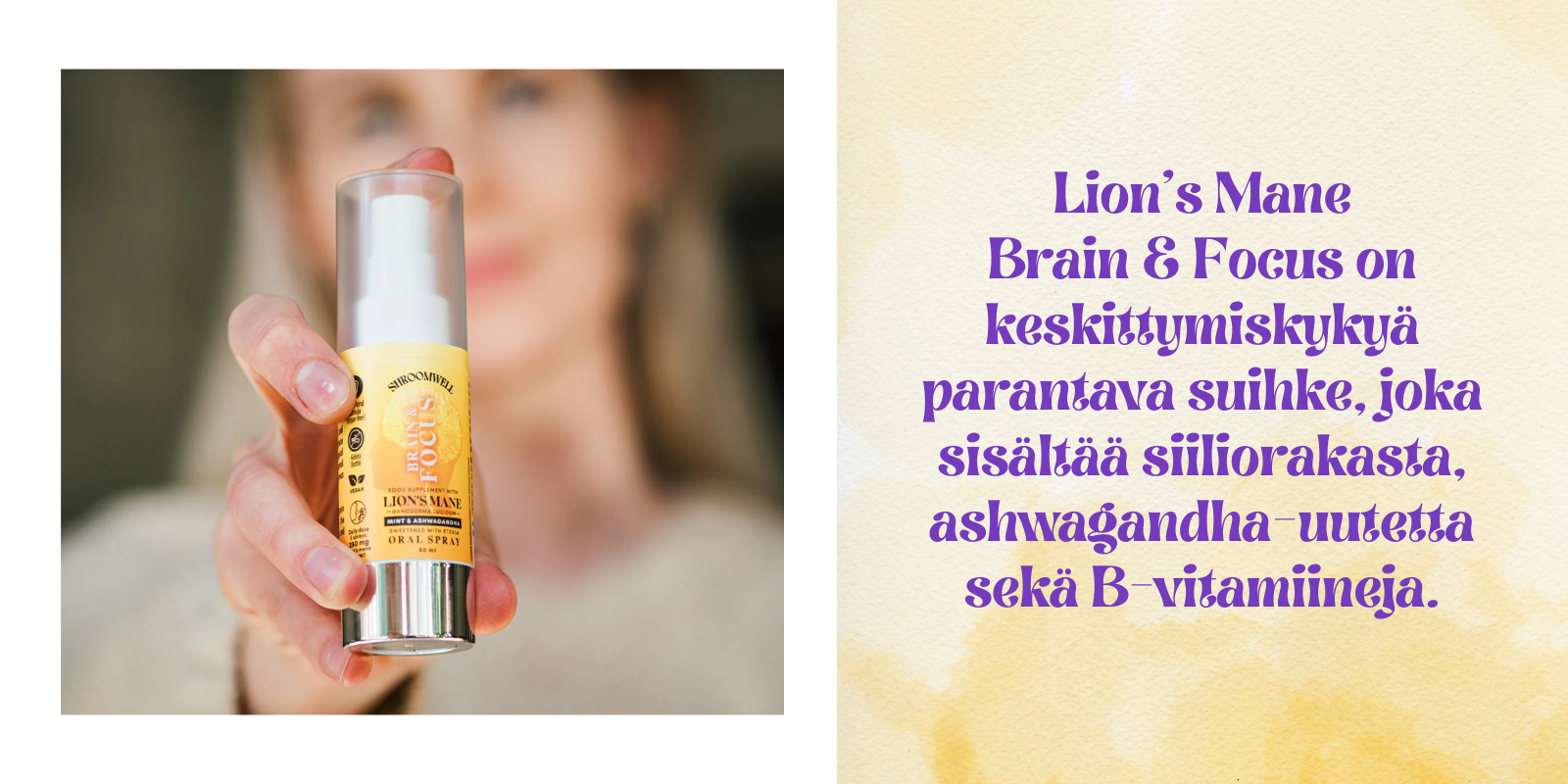Lion’s Mane -suihke– helppo tapa lisätä päivittäistä aivohuoltoa.