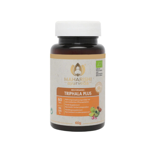 Maharishi Ayurveda Triphala Plus on kolmen hedelmän seos ja yksi ayurvedan tunnetuimmista yhdistelmistä ruoansulatuksen sekä kehon puhdistumisen tueksi.