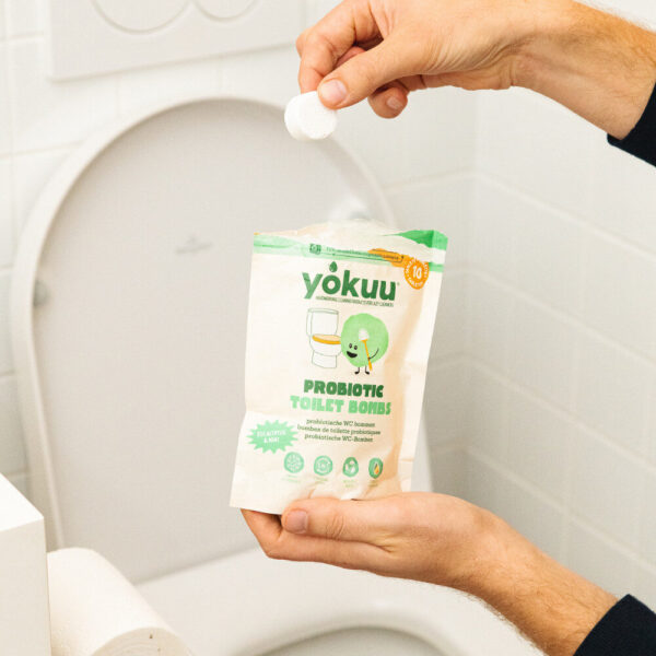Yokuu Toilet Bomb WC:n puhdistustabletti on luonnollinen ja biohajoava ratkaisu vessanpöntön puhdistukseen