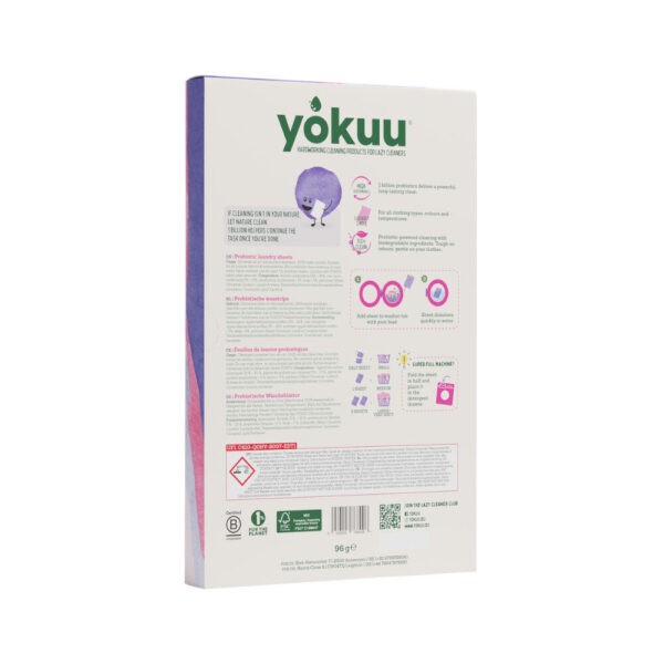 Yokuu probioottiset pyykinpesuarkit ovat vegaaninen ja biohajoava vaihtoehto perinteisille pesuaineille. Laventelin tuoksu.