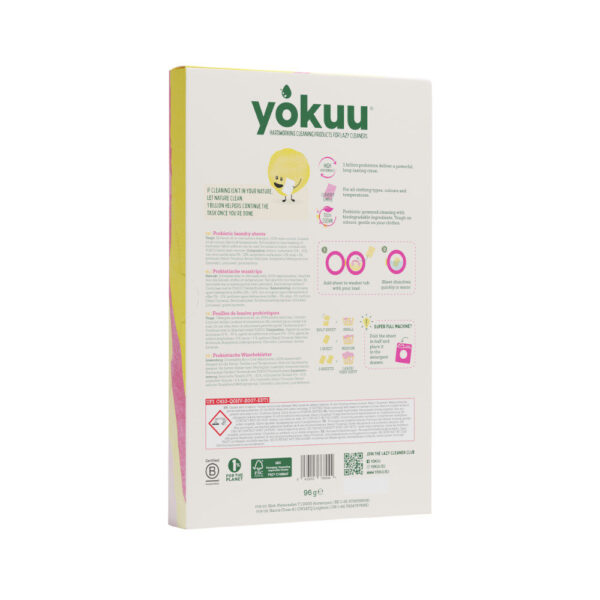 Yokuu probioottiset pyykinpesuarkit ovat vegaaninen ja biohajoava vaihtoehto perinteisille pesuaineille. Pellavan tuoksu.