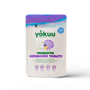 Yokuun probioottiset ja tuoksuttomat tiskikonetabletit pesevät astiat kirkkaan puhtaiksi
