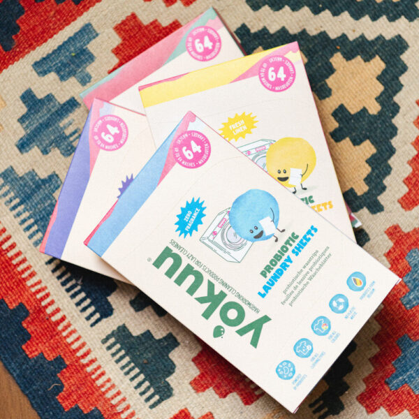 Yokuu probioottiset pyykinpesuarkit ovat vegaaninen ja biohajoava vaihtoehto perinteisille pesuaineille. Tuoksuton.