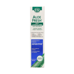 Herkän suun tarpeisiin kehitetty ESI Aloe Fresh Sensitive on fluoriton, SLS-vapaa hammasgeeli, joka puhdistaa hellävaraisesti mutta tehokkaasti.