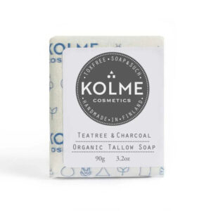 Kolme Cosmetics luomu talisaippua – teepuuöljy ja aktiivihiili
