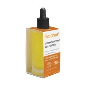 Floramen luonnollinen Nourishing Hair Serum on viimeistelevä hoitotuote, joka siloittaa pörröisyyttä, lisää kiiltoa ja suojaa hiuksia muotoilun jälkeen