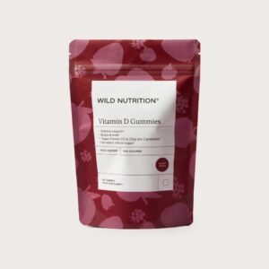 Wild Nutritionin Food-Grown® Vitamin D Gummies on luonnollinen ja vegaaninen pureskeltava D-vitamiinivalmiste lapsille.