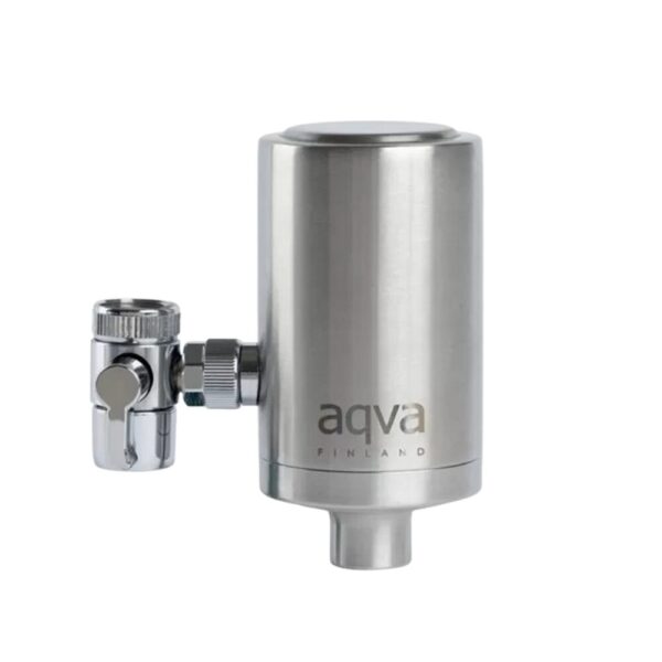AQVA ULTRA 2 on ruostumattomasta teräksestä valmistettu, hanaan liitettävä juomaveden puhdistaja, joka sisältää AQVAn itse Suomessa kehittämän huipputehokkaan ultrasuodattimen.