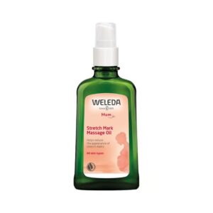 Weleda Stretch Mark Massage Oil on ravitseva ja hellävarainen vartaloöljy, joka auttaa ehkäisemään raskausarpien muodostumista.
