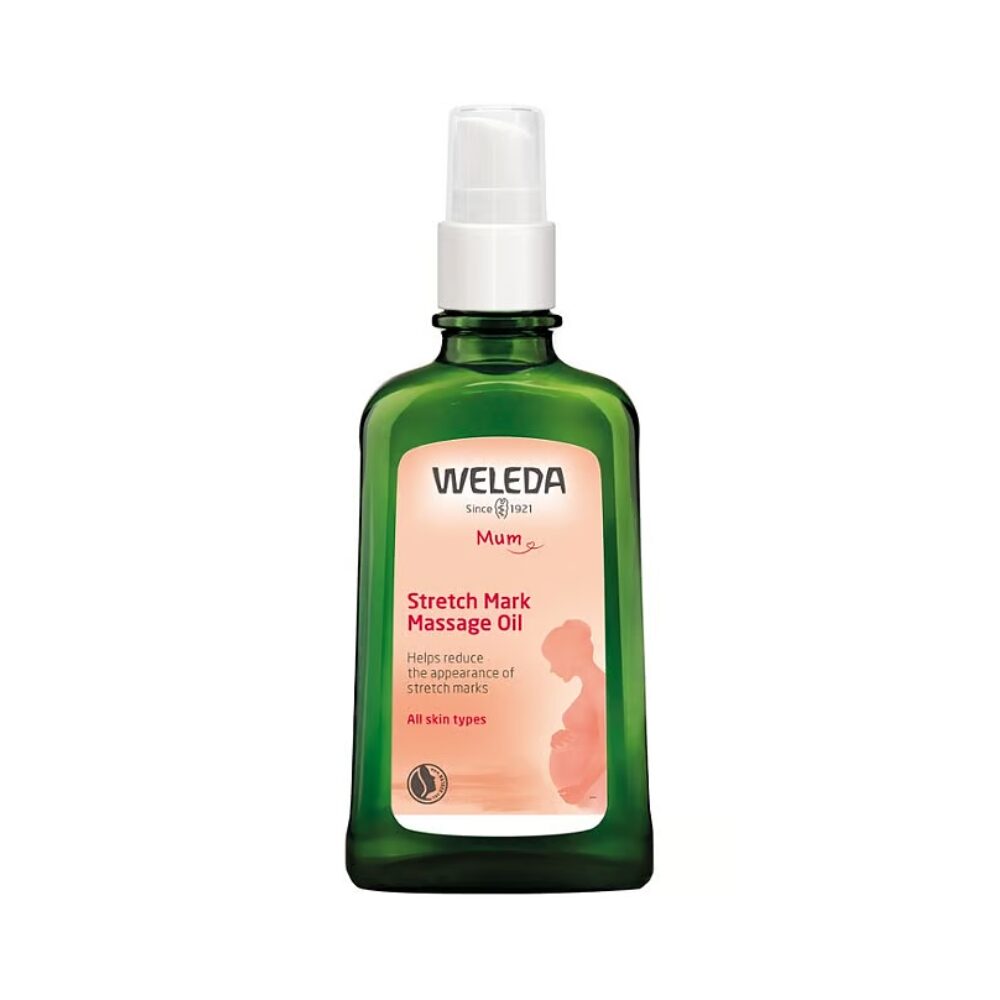 Weleda Stretch Mark Massage Oil on ravitseva ja hellävarainen vartaloöljy, joka auttaa ehkäisemään raskausarpien muodostumista.