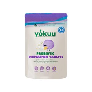 Yokuun probioottiset ja tuoksuttomat tiskikonetabletit pesevät astiat kirkkaan puhtaiksi