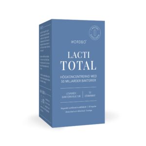 Nordbo LactiTotal on vahva vegaaninen maitohappobakteerivalmiste, jossa on 50 miljardia elävää bakteeria 12 kannasta.