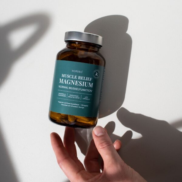 Nordbo Muscle Relief Magnesium on kehitetty tukemaan lihasten palautumista. Sisältää kolmea vatsaystävällistä magnesiumin muotoa. Vegaaninen valmiste.