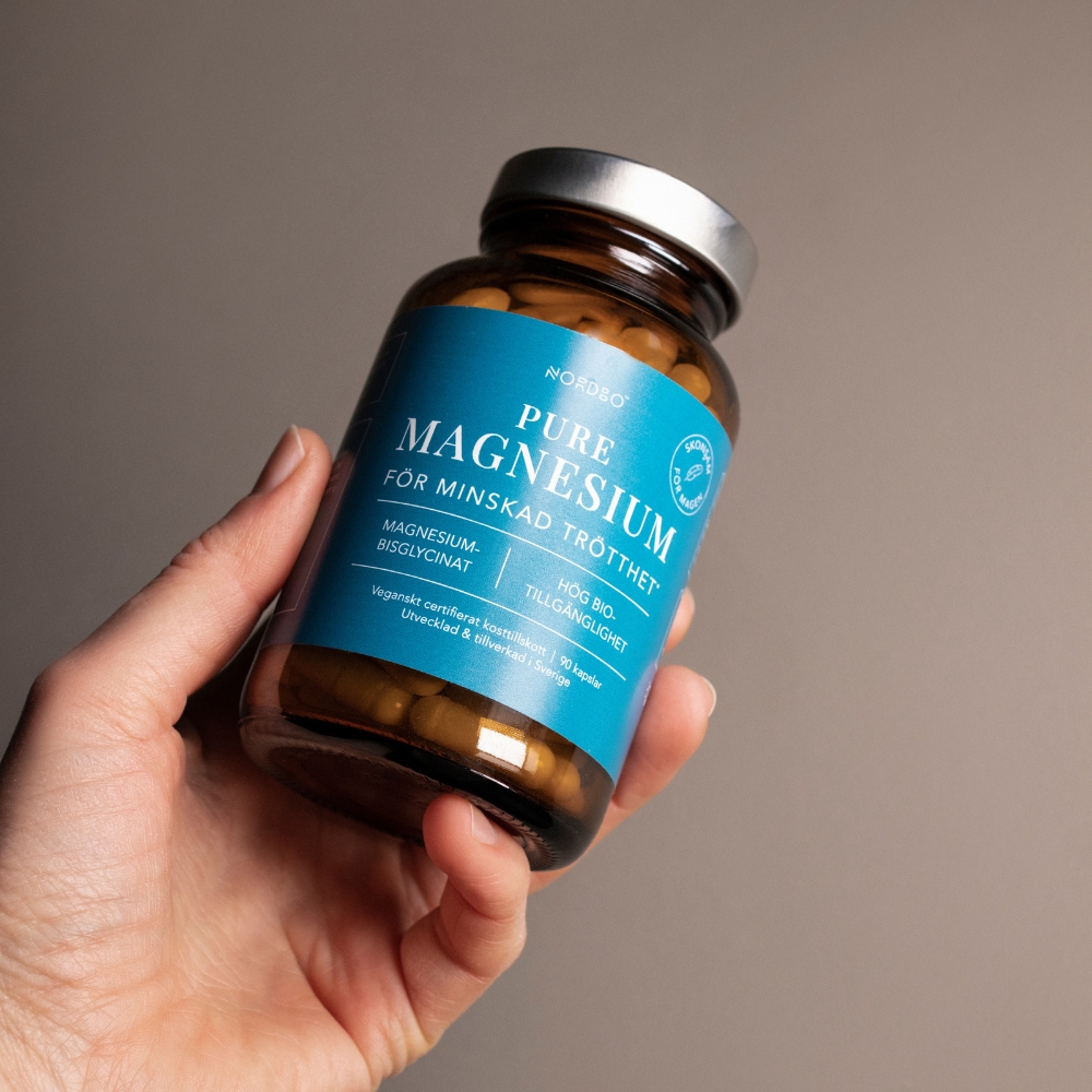 Nordbo Pure Magnesium on monipuolinen ja tehokkaasti imeytyvä magnesiumvalmiste, joka sisältää 100% magnesiumbisglysinaattia