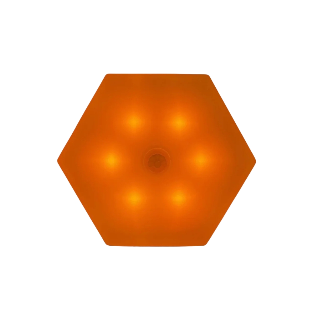 Hehku on sinivaloton kulkuvalo. Lämmin oranssi valo ei häiritse unirytmiä tai melatoniinin tuotantoa.