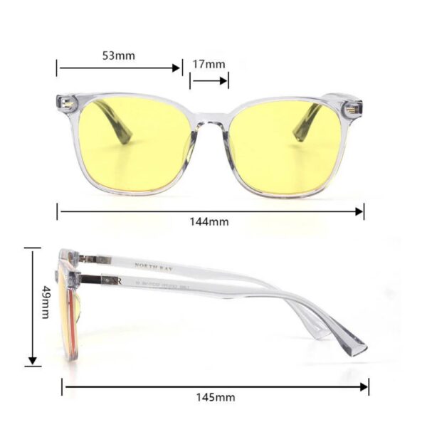 North Ray Kide päivälasit suodattavat keinotekoista sinivaloa ja lisäävät katselumukavuutta ruudulla. Klassinen kirkas kehys metalliyksityiskohdilla.