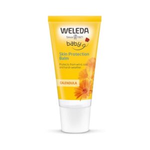Weleda Calendula Skin Protection Balm suojavoide suojaa lapsen herkkää ihoa kylmettymiseltä ja tuulelta