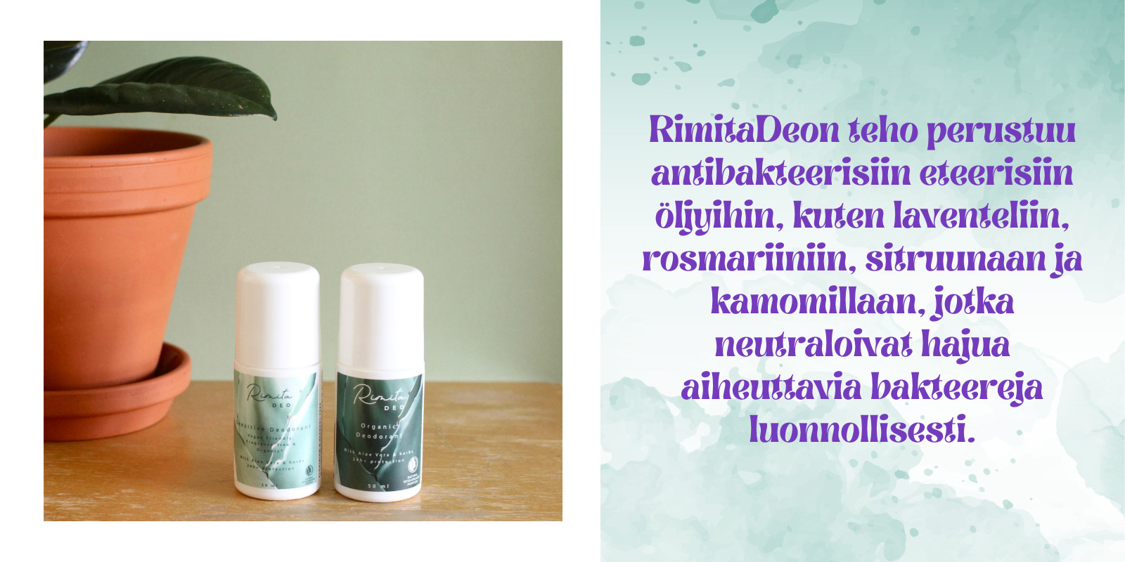 Tehokas alumiiniton luonnonkosmetiikan deodorantti