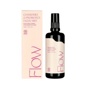 Probioottinen luomu kamomillavesi kosteuttaa ja rauhoittaa herkkää ja ärtynyttä ihoa. Kotimaista luonnonkosmetiikkaa.