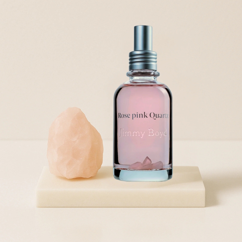 Jimmy Boydin luonnollinen ruusuntuoksuinen kristallienergiaparfyymi ruusukvartsilla. Herkkä kukkaistuoksu ruusukvartsin rakastavalla energialla.