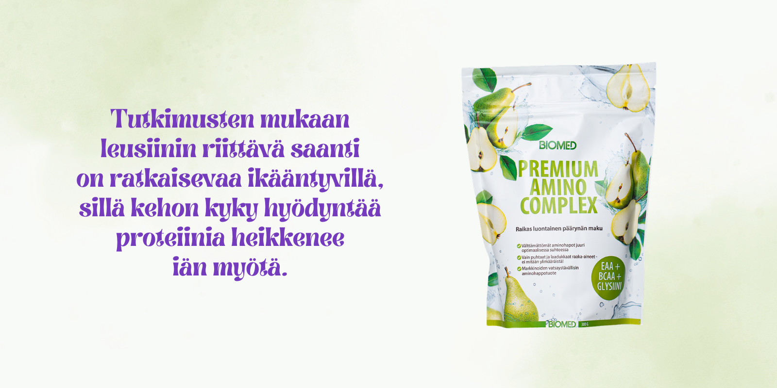 Leusiini on lihaskasvun kannalta tärkein yksittäinen aminohappo
