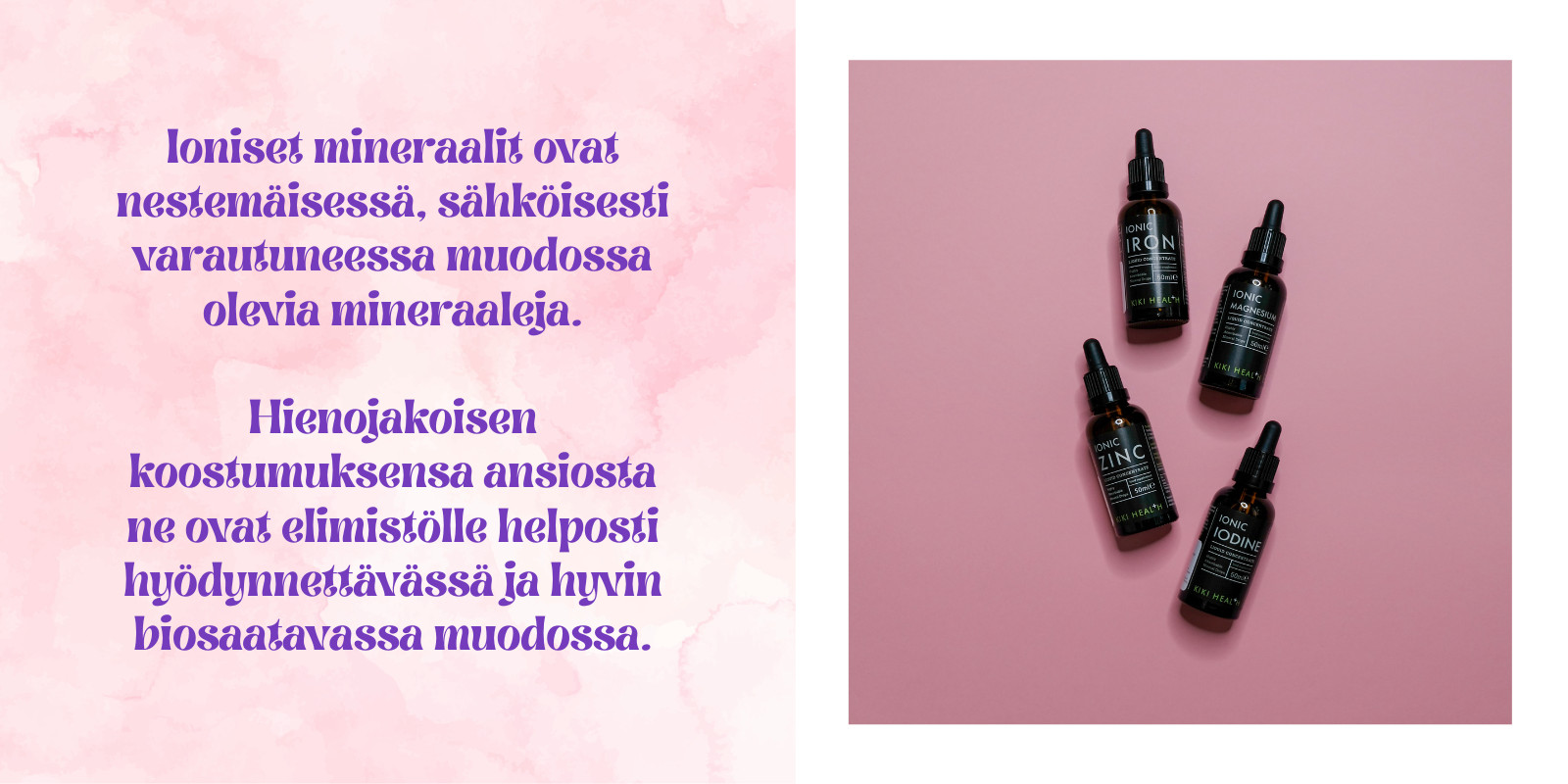 Ionisoidut ja nestemäiset lisäravinteet