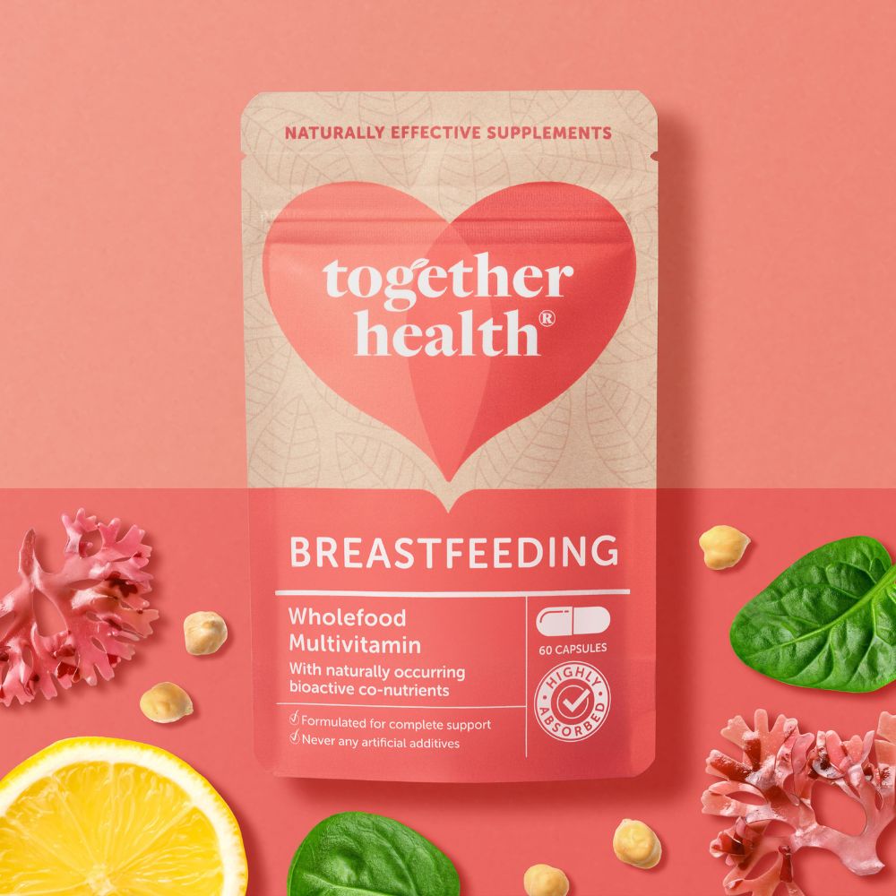 Vegaaninen Together Breastfeeding on imetyksen ajalle kehitetty monivitamiini, jossa ravintoaineet saadaan luonnollisista kasvi- ja meriperäisistä lähteistä.
