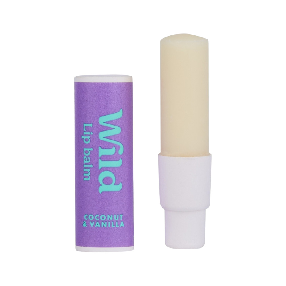 Wild Lip Balm Coconut & Vanilla luonnollinen huulivoide Wildin uudelleenkäytettäviin koteloihin.