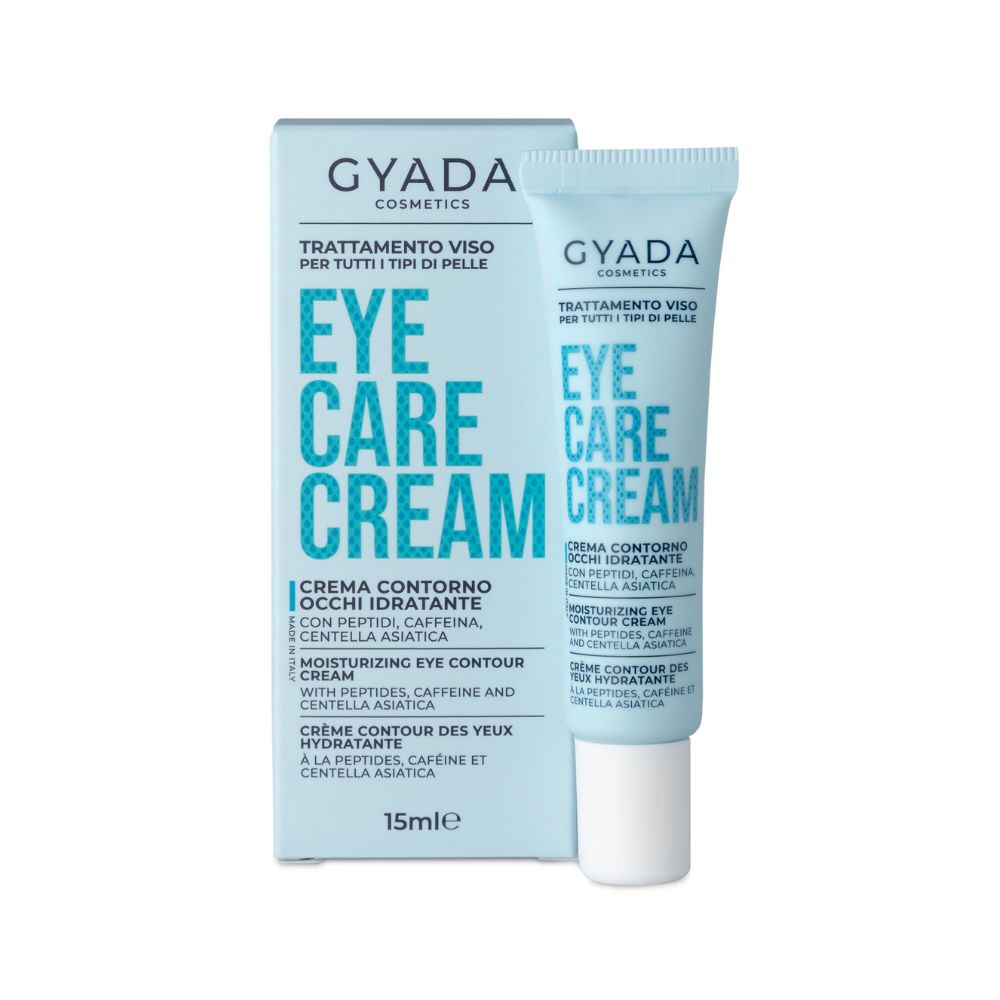 Gyada Eye Contour Cream on kosteuttava luonnonkosmetiikan silmänympärysvoide, joka sisältää peptidejä, kofeiinia ja centella asiaticaa.