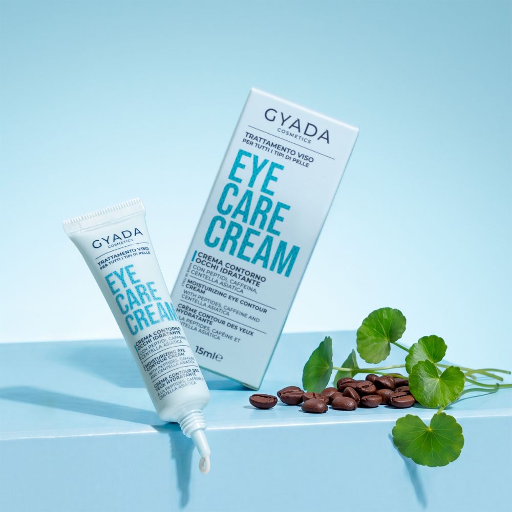 Gyada Eye Contour Cream on kosteuttava luonnonkosmetiikan silmänympärysvoide, joka sisältää peptidejä, kofeiinia ja centella asiaticaa.