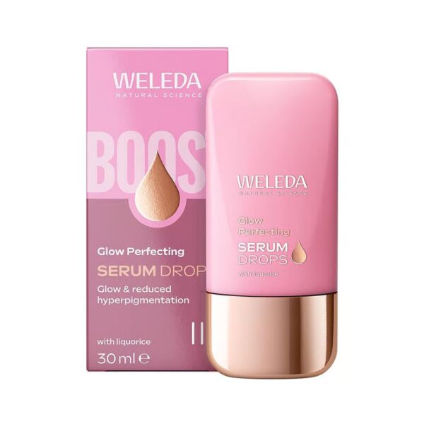 Weleda Glow Perfecting Booster kasvoseerumi heleyttää ihoa ja auttaa vähentämään pigmenttiläiskien näkyvyyttä. Vegaaninen, kevyt seerumi.