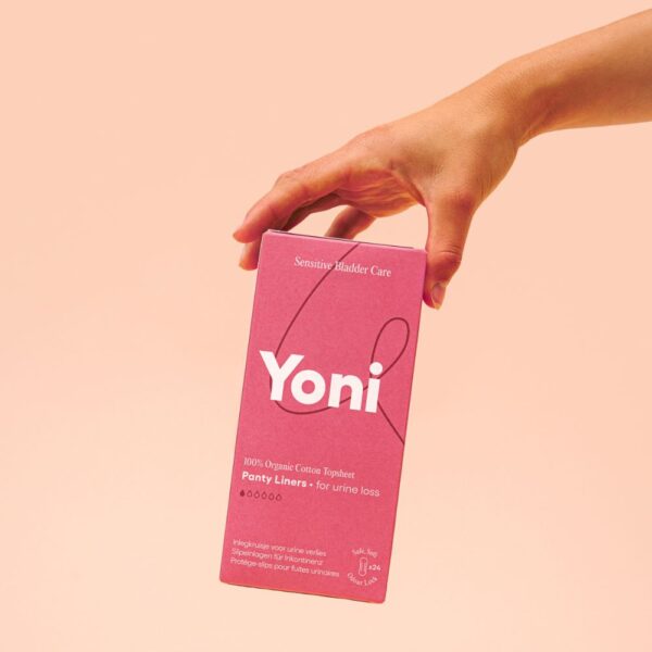 Yoni Panty Liner on ohut pikkuhousunsuoja lievään virtsankarkailuun. Luomupuuvillainen pintakerros ja dermatologisesti testattu rakenne.