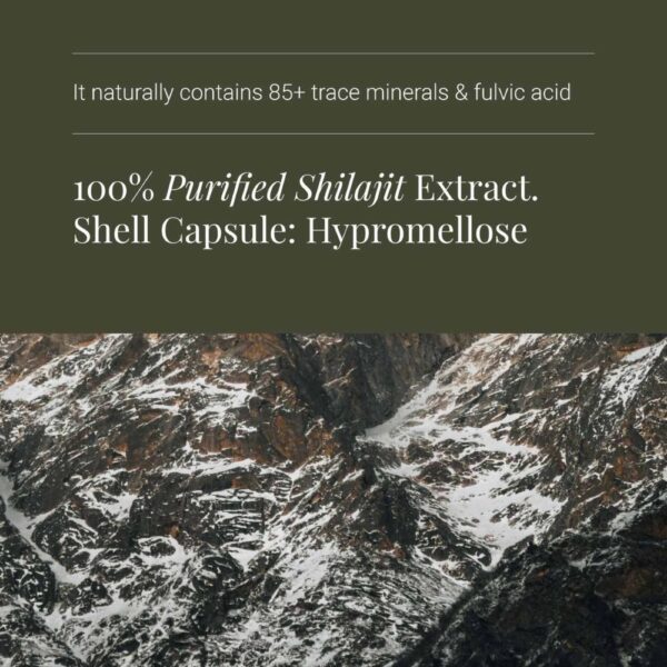 KIKI Health Himalayan Shilajit tuo perinteisen Himalajan shilajitin helppokäyttöiseen kapselimuotoon. Yksi kapseli sisältää 600 mg shilajit-uutetta.